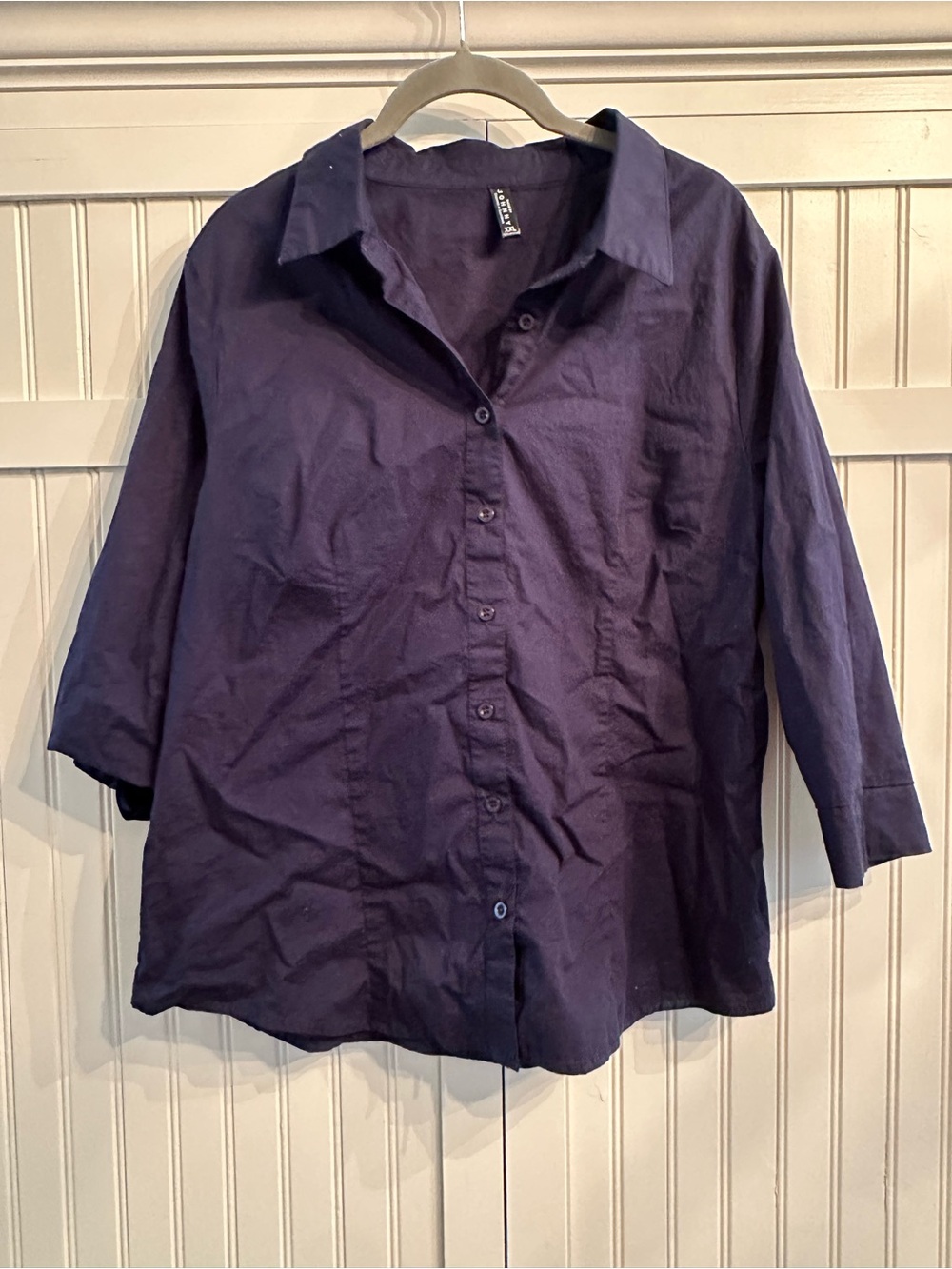 Relaxed Navy Button-Down Shirt Size XXL